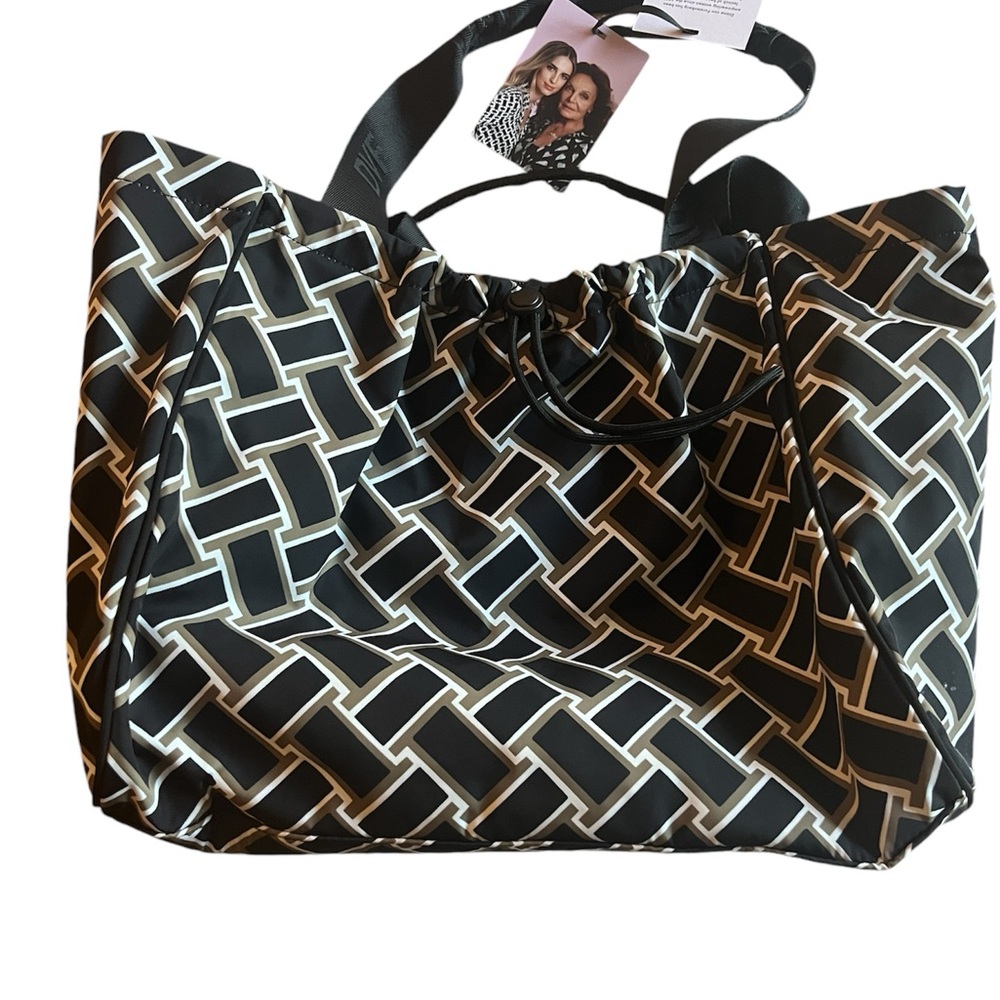 Dian Von Furstenberg classic basketweave tote NWT